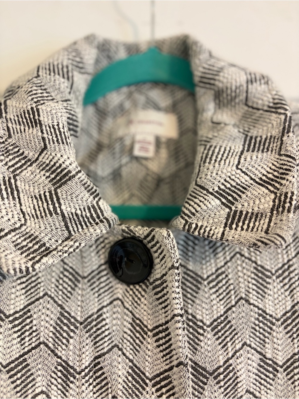 JM Collection Gray Patterned Button-Front Blazer medium - Picture 3 of 8